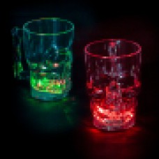 Oplichtend plastic drinkglas Schedel (400 ml)